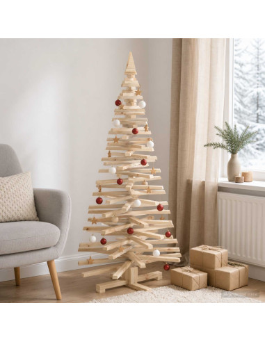 Albero di Natale in legno KOTKA 150 cm Legno Massello di Pino