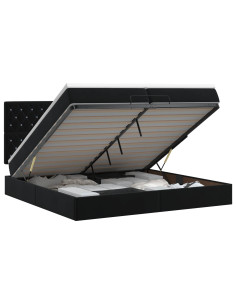 Letto ottomano con materasso Nero 200 x 200 cm Velluto 2