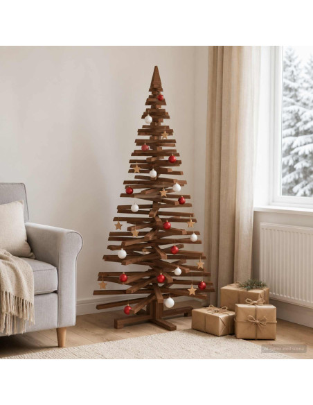 Albero di Natale in legno KOTKA 150 cm Legno Massello di Pino