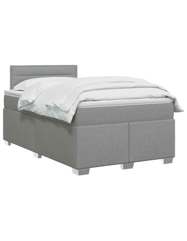 Letto box spring con materasso Grigio Chiaro 120 x 200 cm