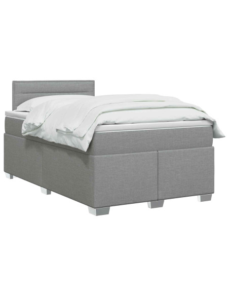 Letto box spring con materasso Grigio Chiaro 120 x 200 cm