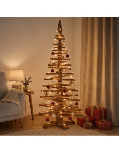 Albero di Natale in legno KOTKA 180 cm Legno Massello di Pino