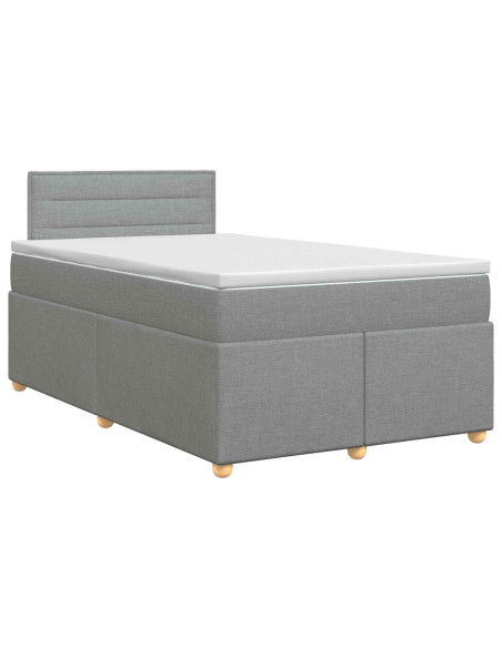 Letto box spring con materasso Grigio Chiaro 120 x 200 cm