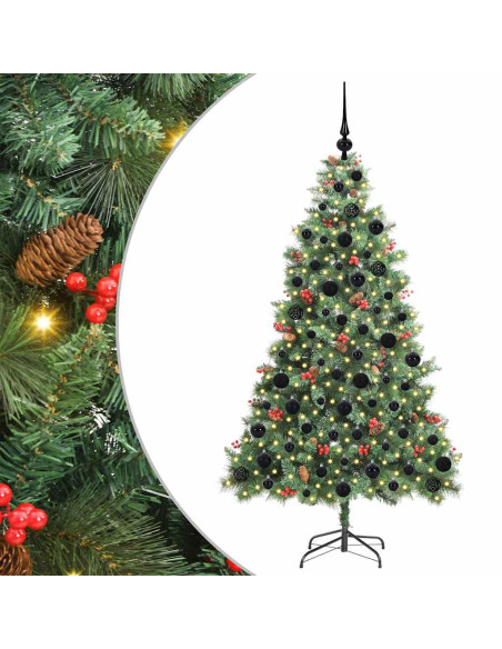 Albero di Natale artificiale 300 LED Bianco caldo PVC e Metallo