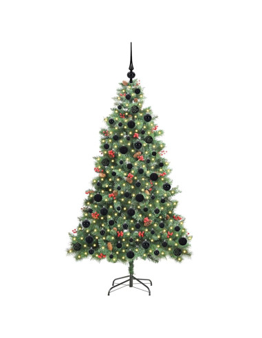 Albero di Natale artificiale 300 LED Bianco caldo PVC e Metallo
