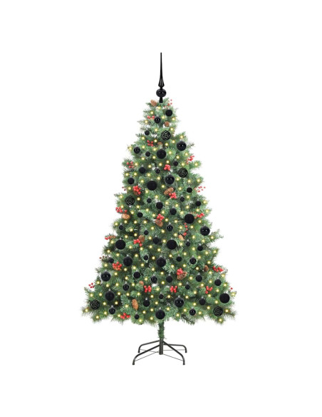 Albero di Natale artificiale 300 LED Bianco caldo PVC e Metallo