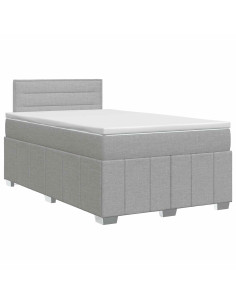 Letto box spring con materasso Grigio Chiaro 120 x 190 cm 2