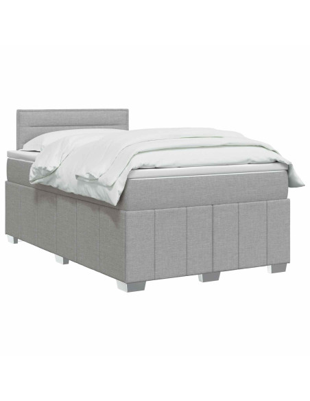 Letto box spring con materasso Grigio Chiaro 120 x 190 cm