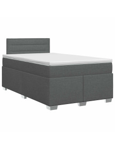 Letto box spring con materasso Grigio Scuro 120 x 190 cm