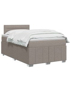 Letto box spring con materasso Tortora 120 x 190 cm Tessuto 2