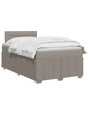Letto box spring con materasso Tortora 120 x 190 cm Tessuto