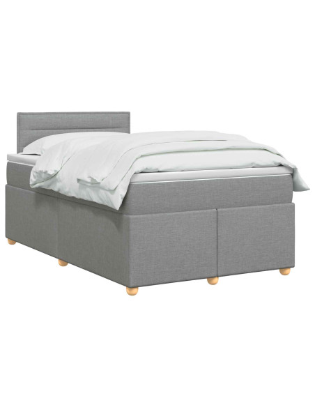 Letto box spring con materasso Grigio Chiaro 120 x 200 cm