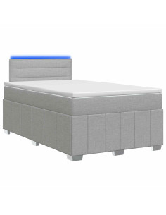 Letto box spring con materasso Grigio Chiaro 120 x 190 cm 2