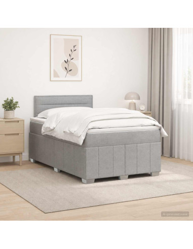 Letto box spring con materasso Grigio Chiaro 120 x 190 cm