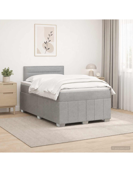 Letto box spring con materasso Grigio Chiaro 120 x 190 cm