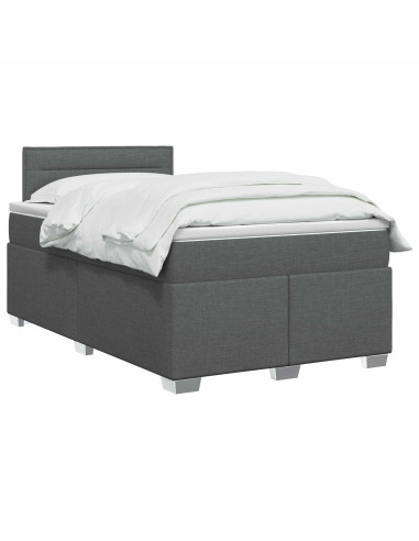 Letto box spring con materasso Grigio Scuro 120 x 200 cm