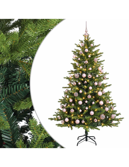 Albero di Natale Artificiale con Palline 210 cm 300 LED