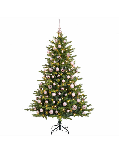 Albero di Natale Artificiale con Palline 210 cm 300 LED