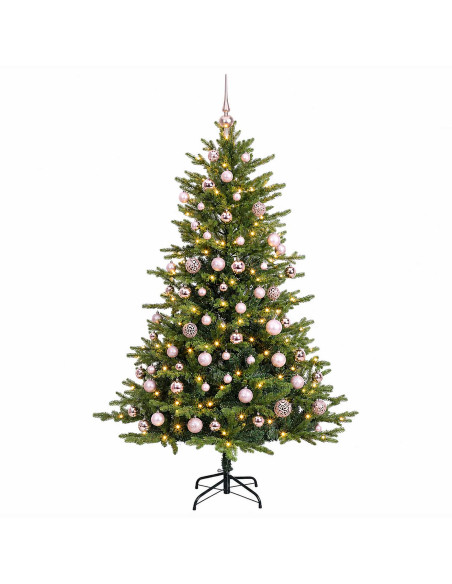Albero di Natale Artificiale con Palline 210 cm 300 LED