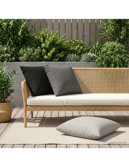 Cuscino con cuscino HEERLEN 2 pz Grigio Poliestere