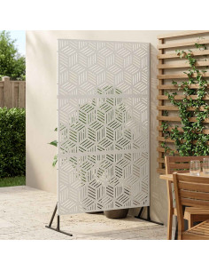 Schermo per Privacy 100 x 50 x 180 cm Acciaio Bianco