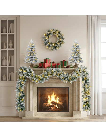 Albero di Natale Mini 45 cm 100 LED Bianco caldo PVC e PE