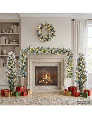 Albero di Natale Mini 120 cm 175 LED Bianco caldo PVC e PE