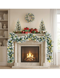 Albero di Natale Mini 45 cm 100 LED Bianco caldo PVC Bianco