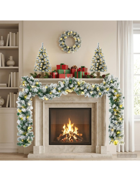 Albero di Natale Mini 45 cm 100 LED Bianco caldo PVC Bianco