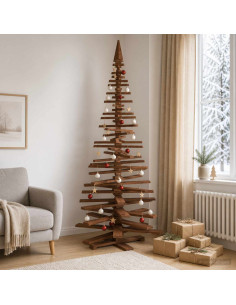 Albero di Natale in legno KOTKA 240 cm Legno Massello di Pino