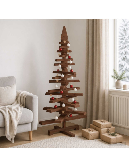 Albero di Natale in legno KOTKA 120 cm Legno Massello di Pino