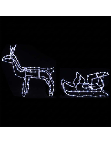 Decorazione natalizia con renna e slitta LOVIISA 240 LED