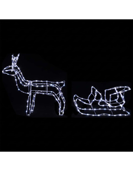 Decorazione natalizia con renna e slitta LOVIISA 240 LED