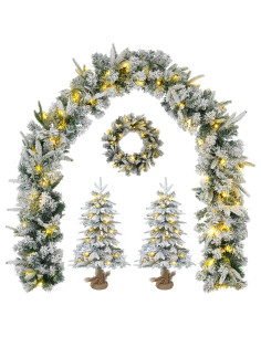 Albero di Natale Mini 45 cm 100 LED Bianco caldo PVC e PE 2