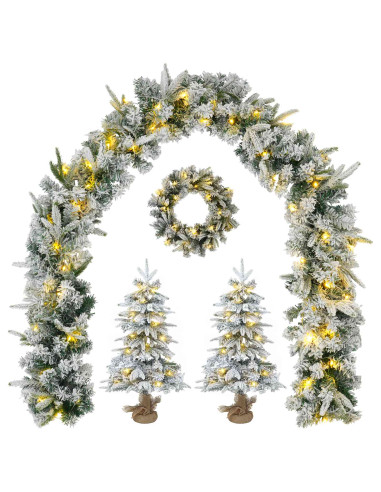 Albero di Natale Mini 45 cm 100 LED Bianco caldo PVC e PE