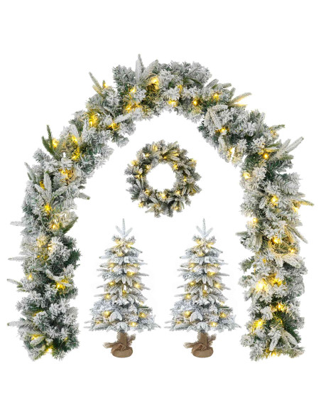 Albero di Natale Mini 45 cm 100 LED Bianco caldo PVC e PE