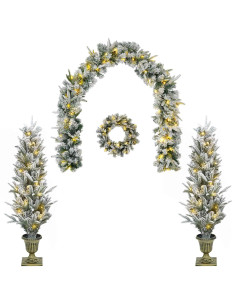 Albero di Natale Mini 120 cm 175 LED Bianco caldo PVC e PE 2