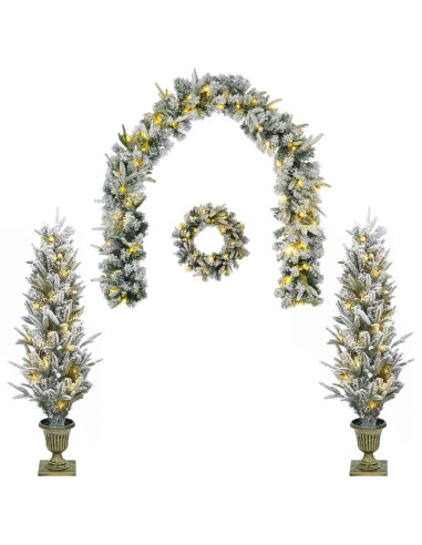 Albero di Natale Mini 120 cm 175 LED Bianco caldo PVC e PE
