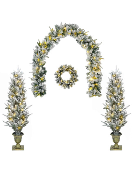 Albero di Natale Mini 120 cm 175 LED Bianco caldo PVC e PE