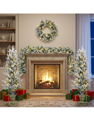 Albero di Natale Mini 120 cm 175 LED Bianco caldo PVC e PE