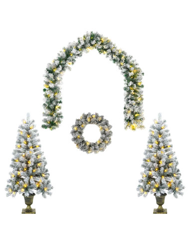 Albero di Natale Mini 120 cm 175 LED Bianco caldo PVC Bianco