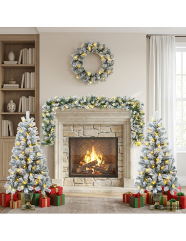 Albero di Natale Mini 120 cm 175 LED Bianco caldo PVC Bianco