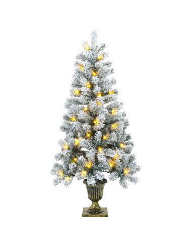 Albero di Natale Mini 120 cm 175 LED Bianco caldo PVC Bianco