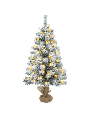 Albero di Natale Mini 45 cm 100 LED Bianco caldo PVC Bianco