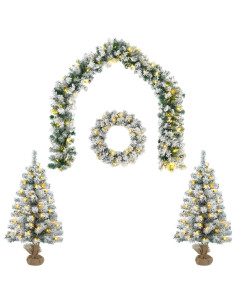 Albero di Natale Mini 90 cm 125 LED Bianco caldo PVC Bianco 2