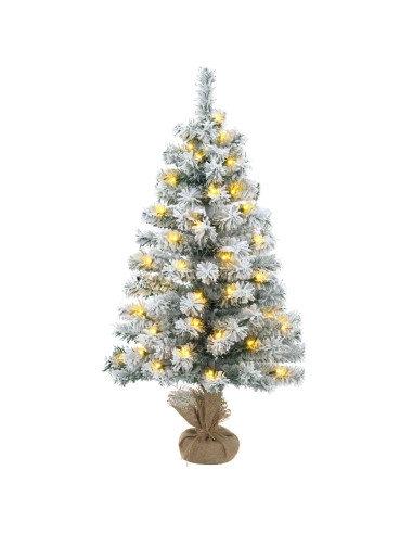 Albero di Natale Mini 90 cm 125 LED Bianco caldo PVC Bianco