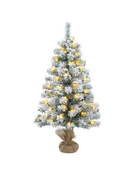 Albero di Natale Mini 90 cm 125 LED Bianco caldo PVC Bianco