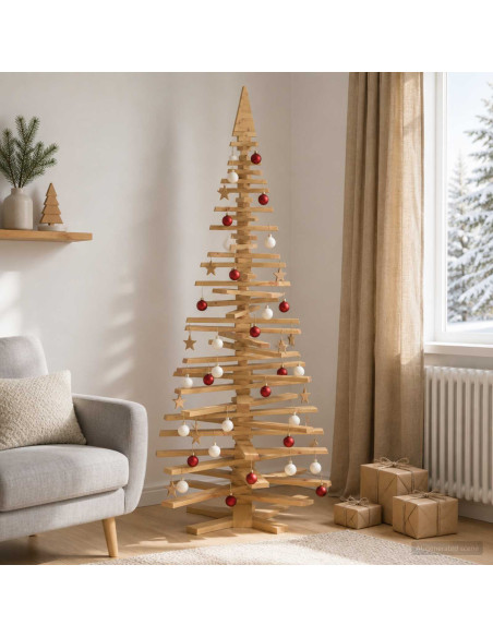 Albero di Natale in legno KOTKA 240 cm Legno Massello di Pino
