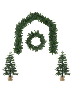Set mini alberi di Natale 60 cm PVC e PE Verde 2