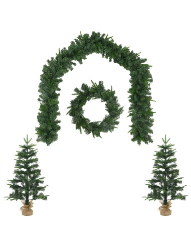Set mini alberi di Natale 60 cm PVC e PE Verde